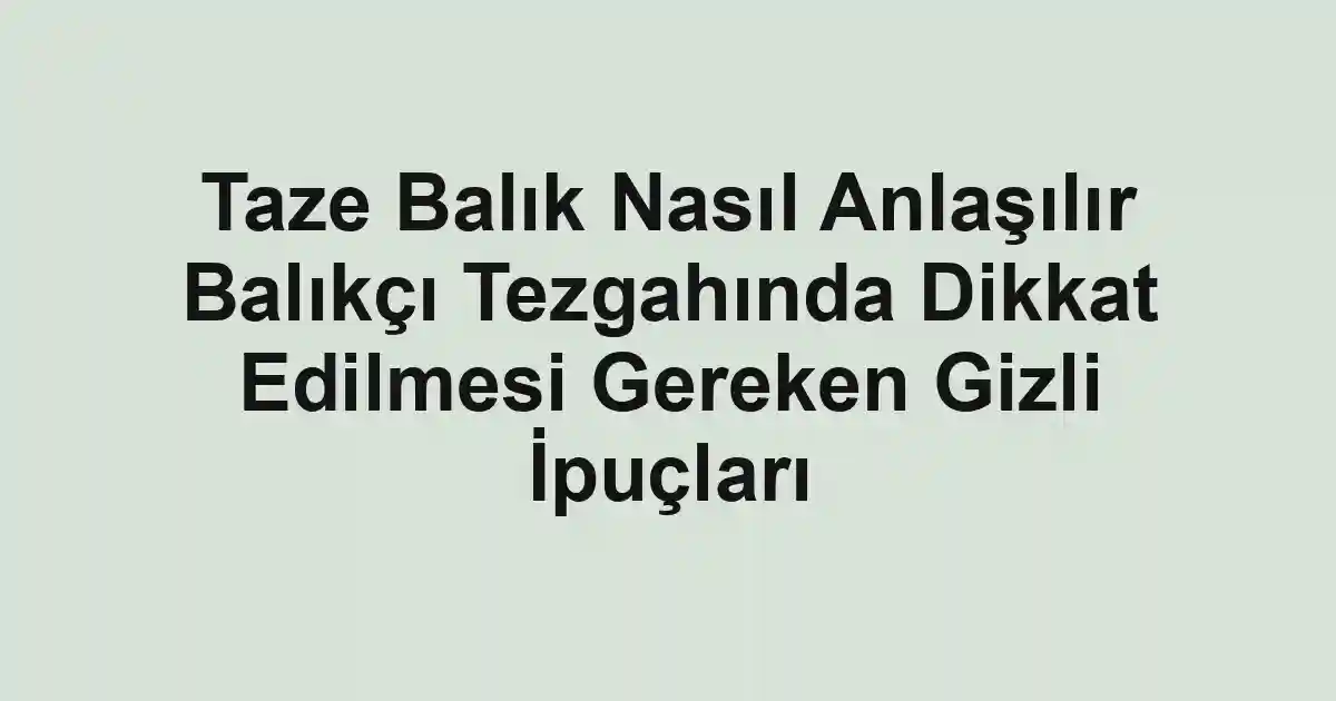 balık