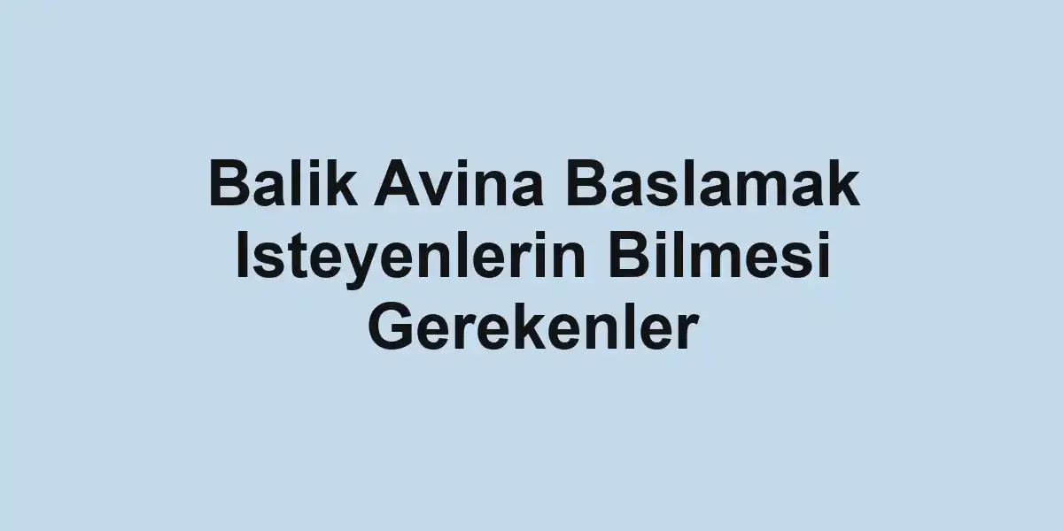 balık malzemeleri