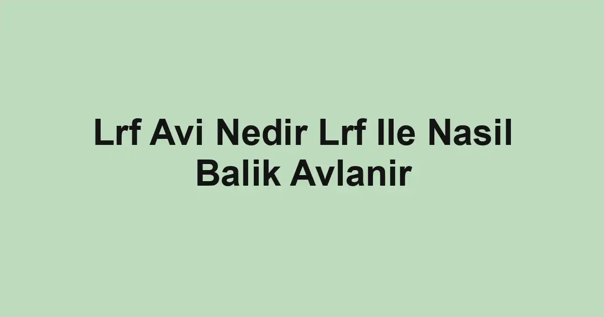 balık malzemeleri