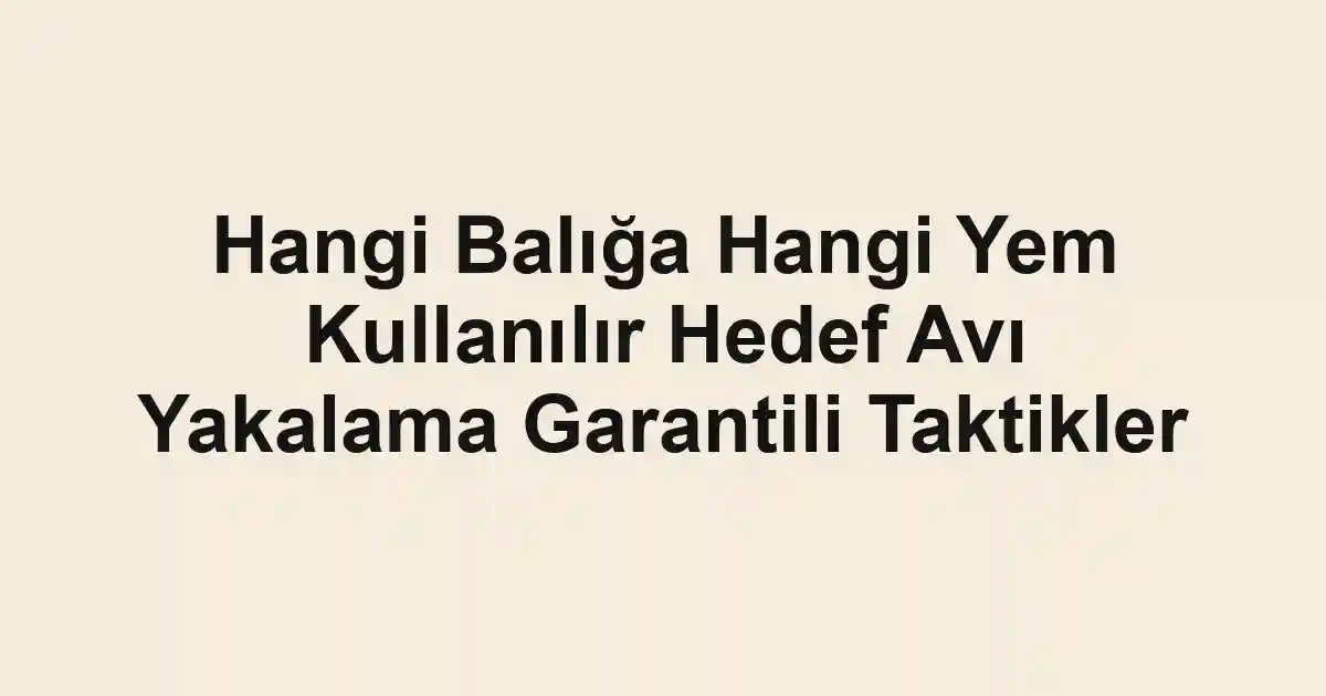 balık malzemeleri