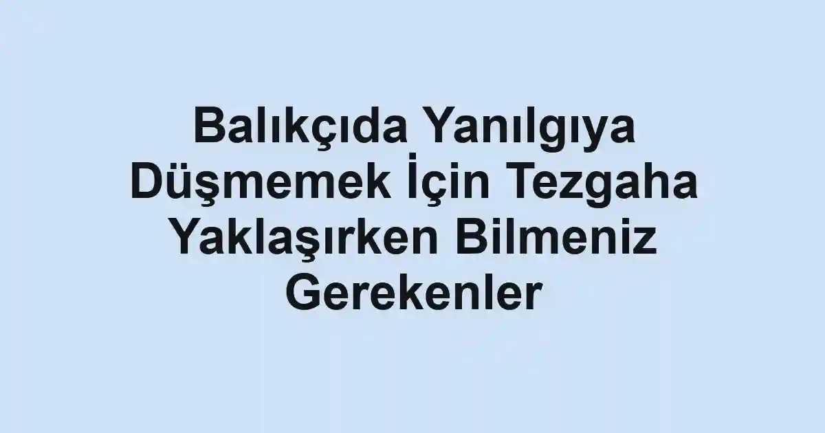 balık malzemeleri