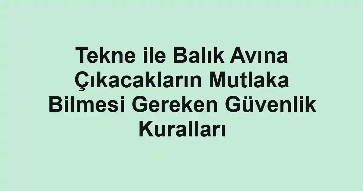 balık malzemeleri