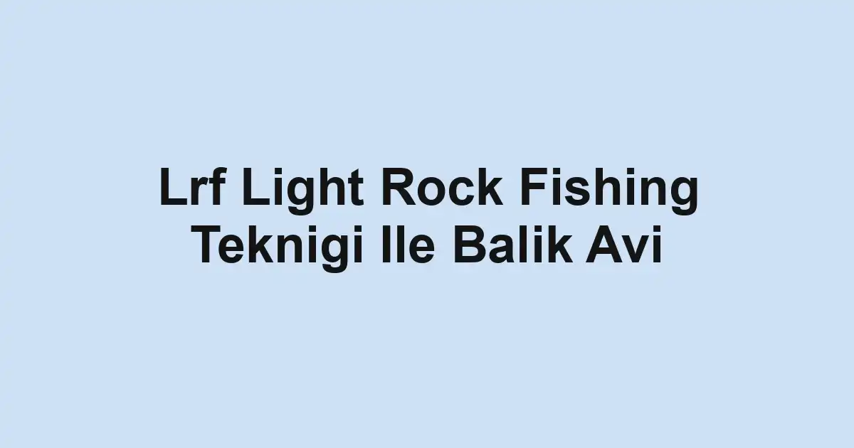 balık malzemeleri