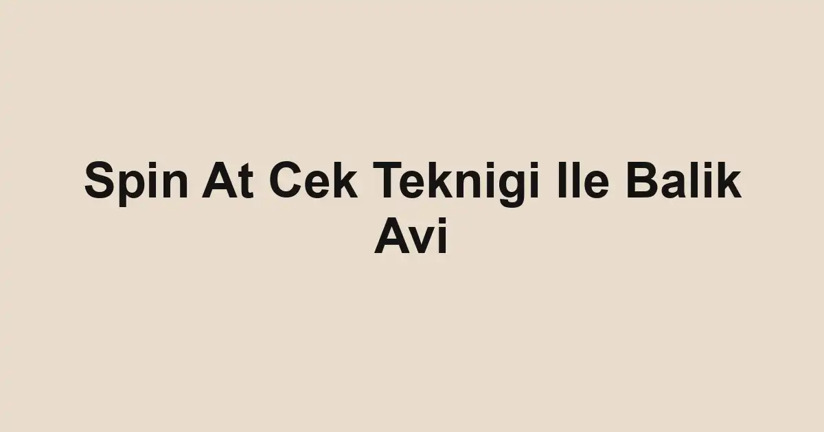 balık malzemeleri