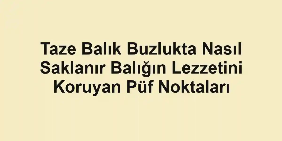 balık rehberi