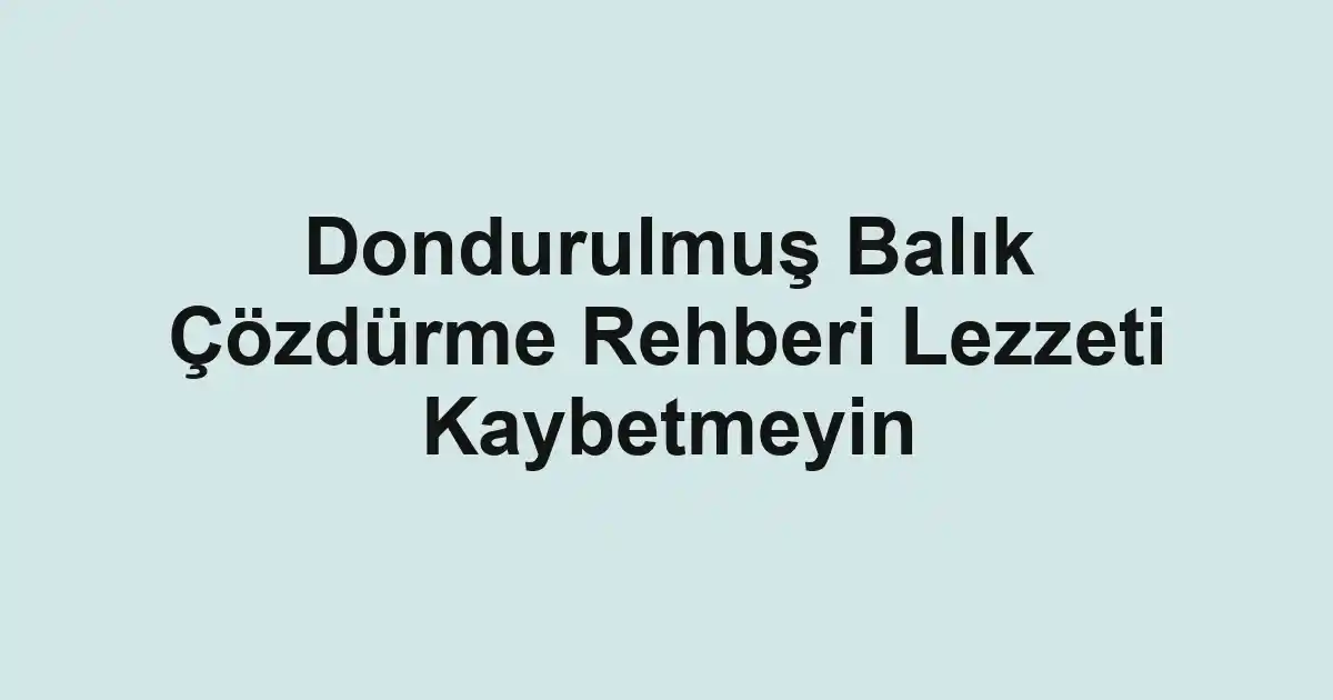 balık rehberi