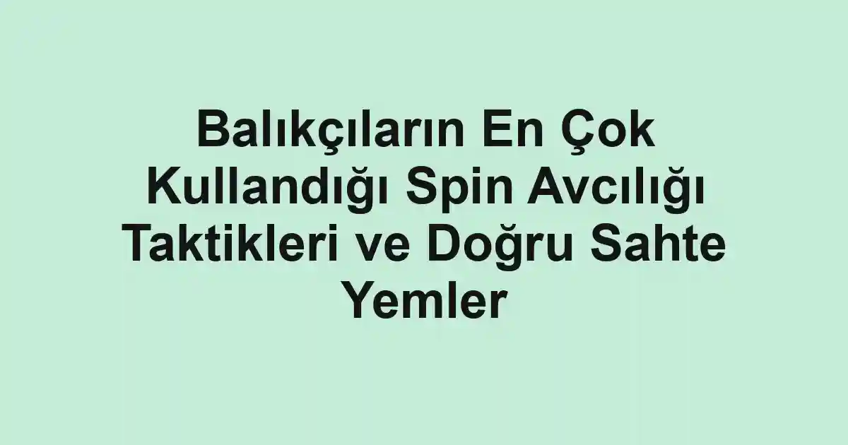 balık rehberi